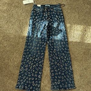 Leopard Print Flare Jeans